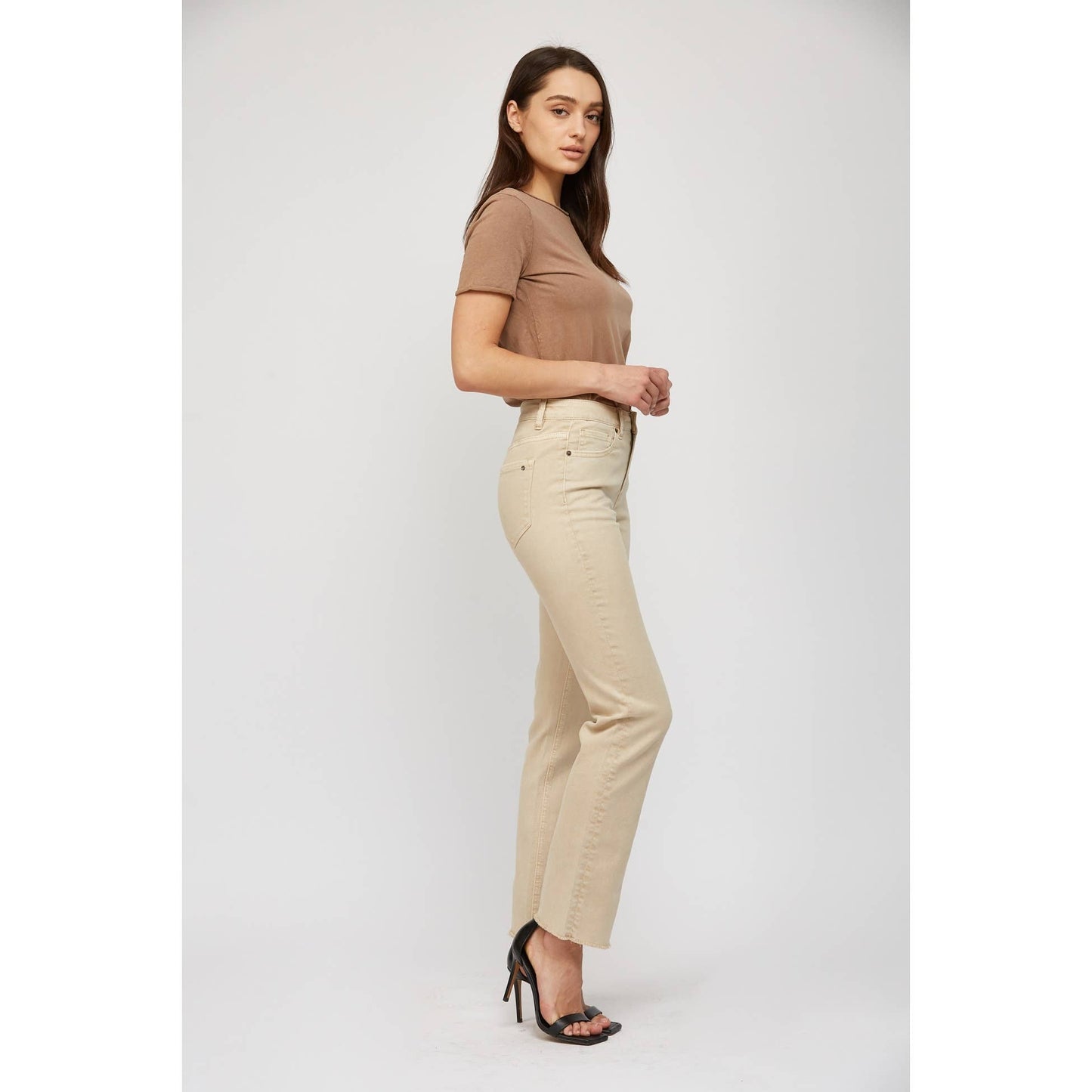 High Rise Vintage Garment Dyed Straight Denim in Light Desert by MICA