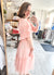 True Romance Peach Half Sleeve Tulle Midi Dress