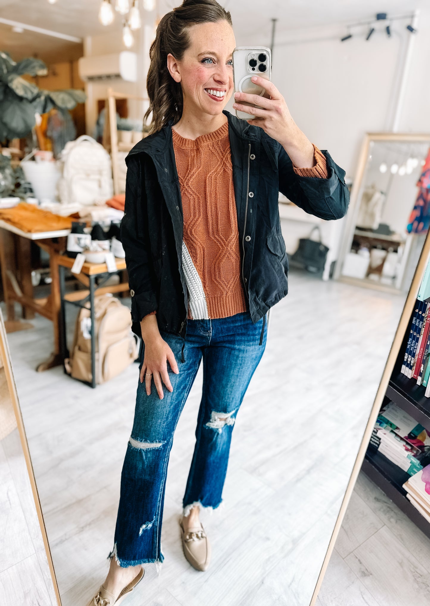 High Rise Crop Straight Distressed Jeans by Lovervet