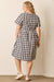 Gingham Button Up Midi Dress in Black and Cream