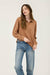 Knit Pinstripe Collared Button Down Top in Rust