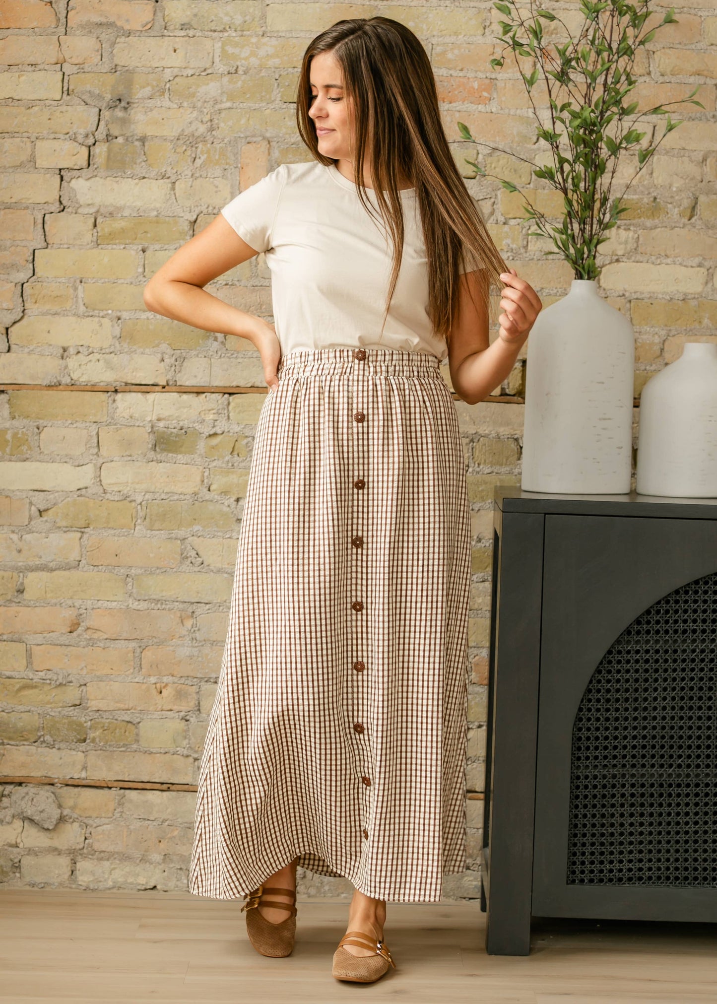 McKenna Gingham Maxi Skirt
