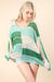 Color Block Oversized Summer Knit Sweater Top in Mint Green