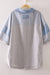 Oversized Half Sleeve Casual Knit Top in Grey & Blue
