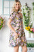 Always Be There Floral Ruffle Mock Neck Dress