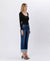 High Rise Cuffed Slim Straight Denim by Lovervet