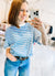 Striped Short Sleeve Top in Ocean Blue