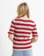 Mini Ruffle Striped Half Sleeve Sweater
