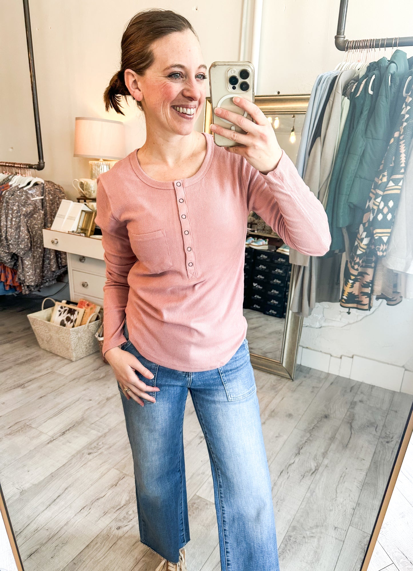 Soft brushed solid knit casual top