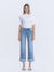 High Rise Medium Light Wash Cuffed Slim Wide Leg by Flying Monkey