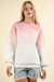 Soft Fleece Ombre Oversized Knit Top in Pink