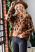 Leopard Crew Neck Sweater in Black & Camel