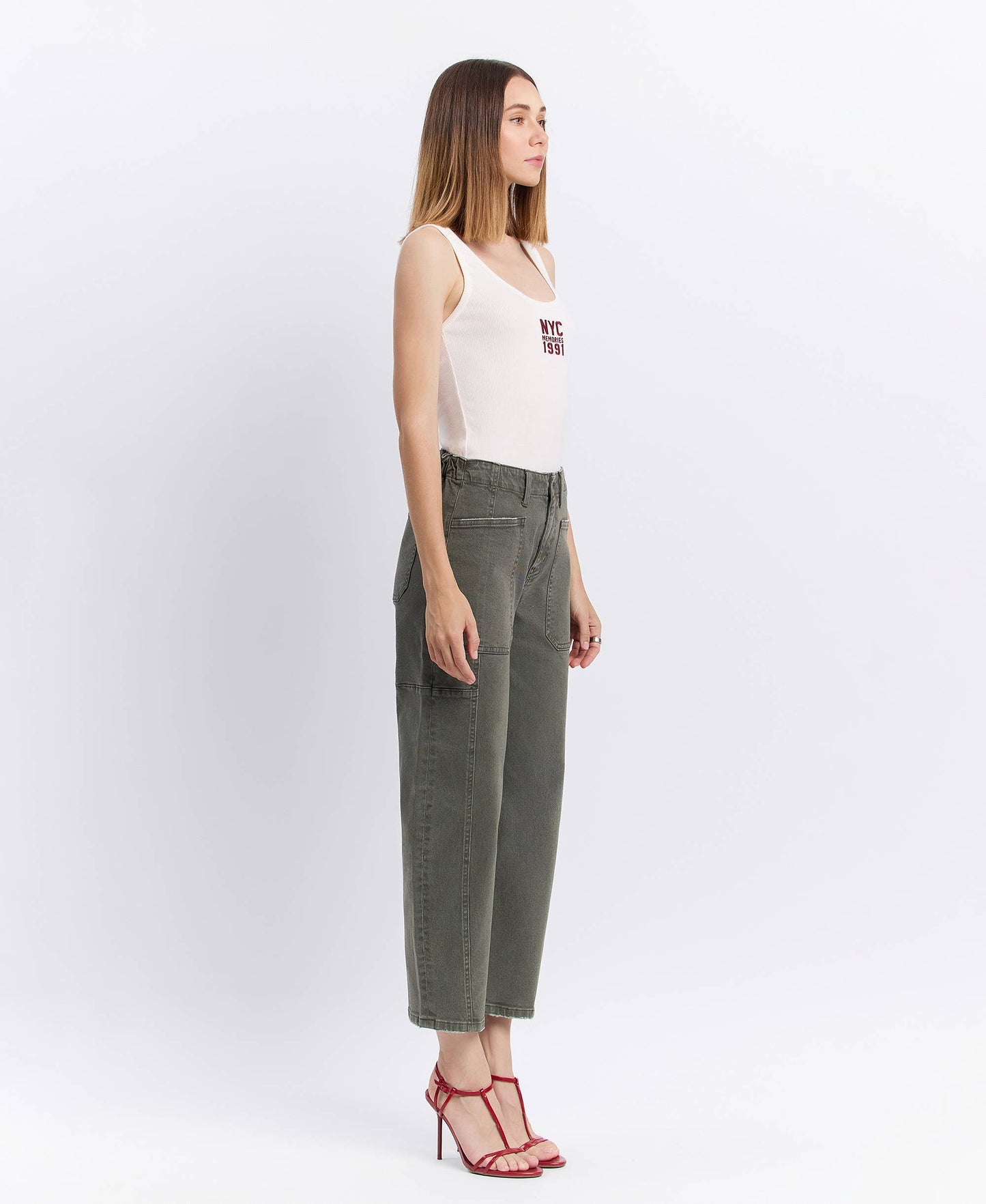 Super High Rise Elastic Waistband Barrel Jeans by Flying Monkey