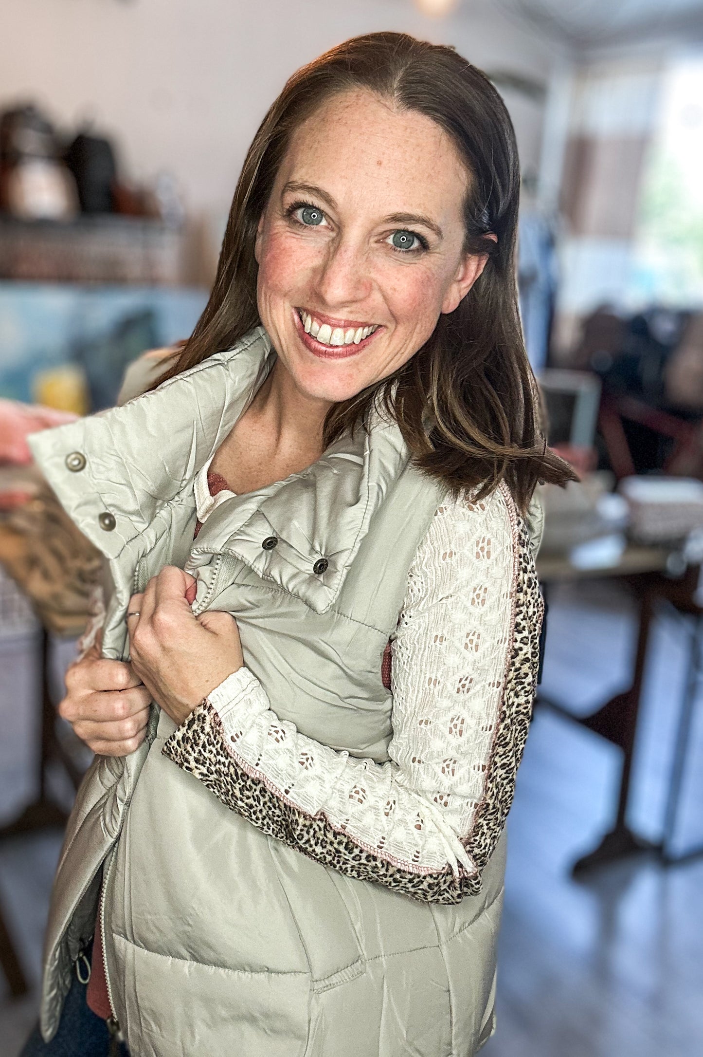 Solid Zip Up Puffer Vest in Multiple Colors