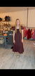 PLAID SMOCKED PUFF SLEEVE TIERED MIDI DRESS in BURGUNDY