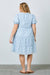 Novelty Texture Woven Tiered Dress in Light Blue