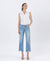High Rise Distressed Crop Slim Wide Denim