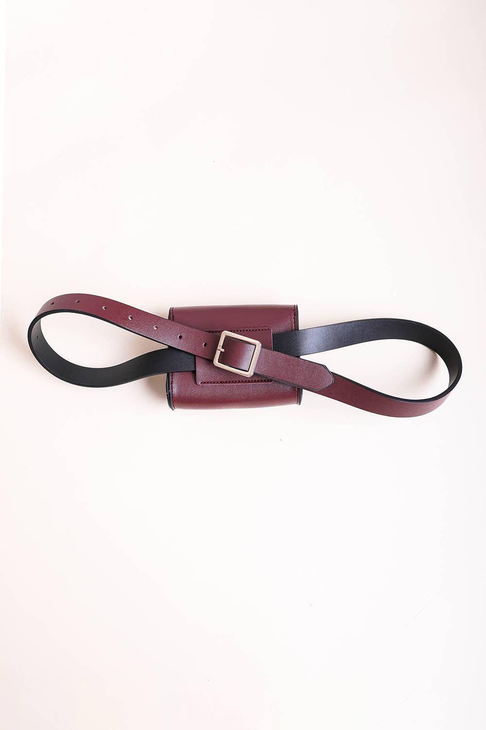 Versatile Mini Faux Leather Belt Bag with Gold Chain