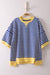 Oversized Stripe Casual Knit Top in Blue