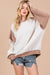 Contrast Textured Knit Sweatshirt in Cream