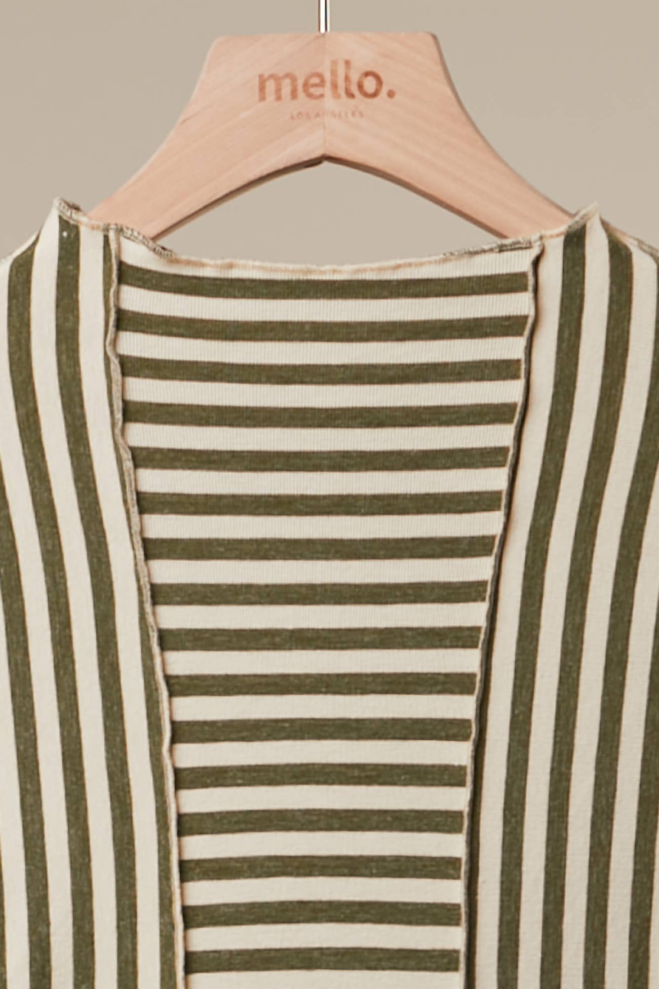 Asymmetrical Stripe Long Sleev Pullover in Brown