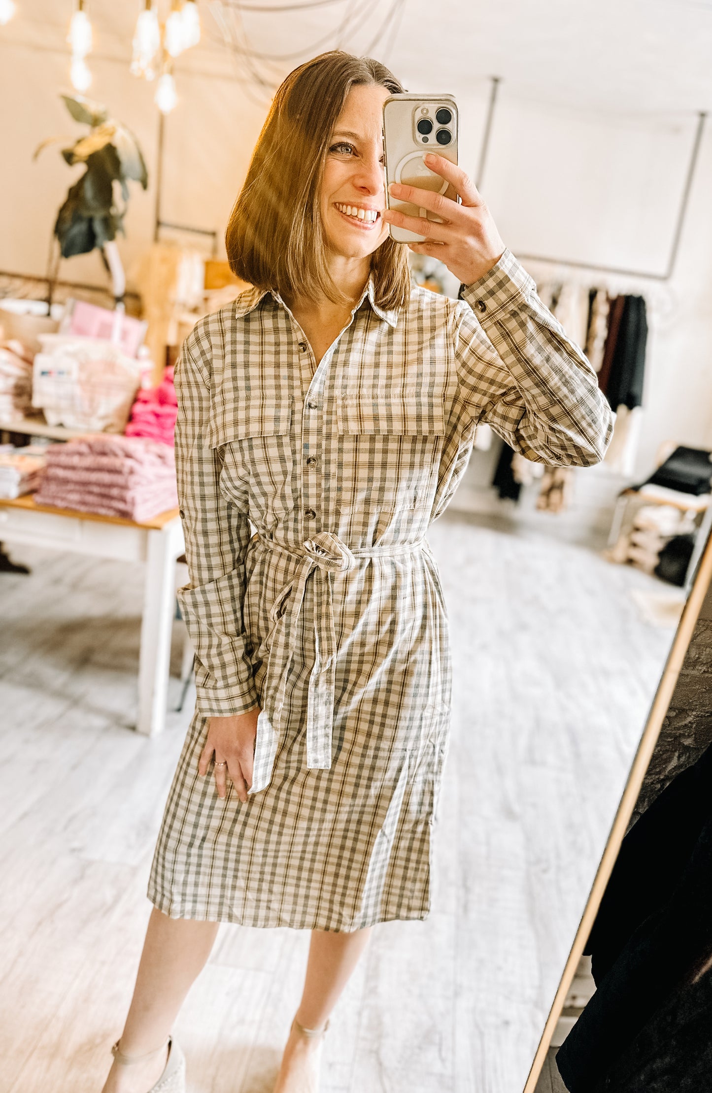 Kimberly Belted Shirt Dress