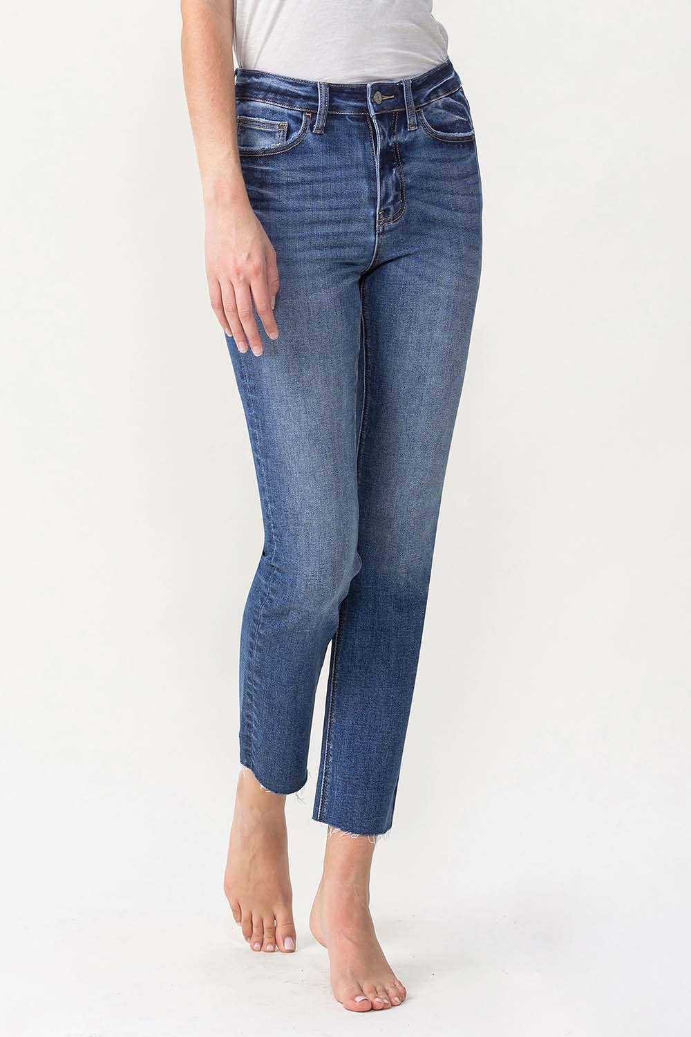 High Rise Slim Straight Denim by Lovervet