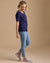 Hadley Henley Top in Maritime Blue