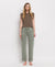 High Rise Cargo Straight Jean in Army Green