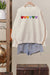 Oversized Rainbow Heart Shaped Patch Sweater