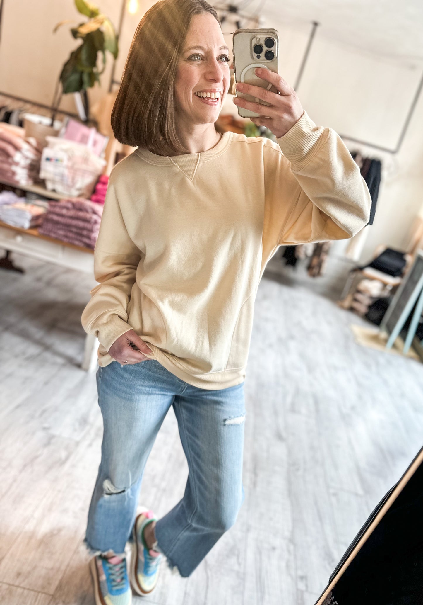 Oversized Casual Comfy Solid Knit Top