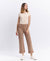 High Rise Tab Wide Denim in Warm Taupe by Flying Monkey