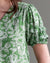 Mila Green Floral Print Short Sleeve V-Neck Blouse