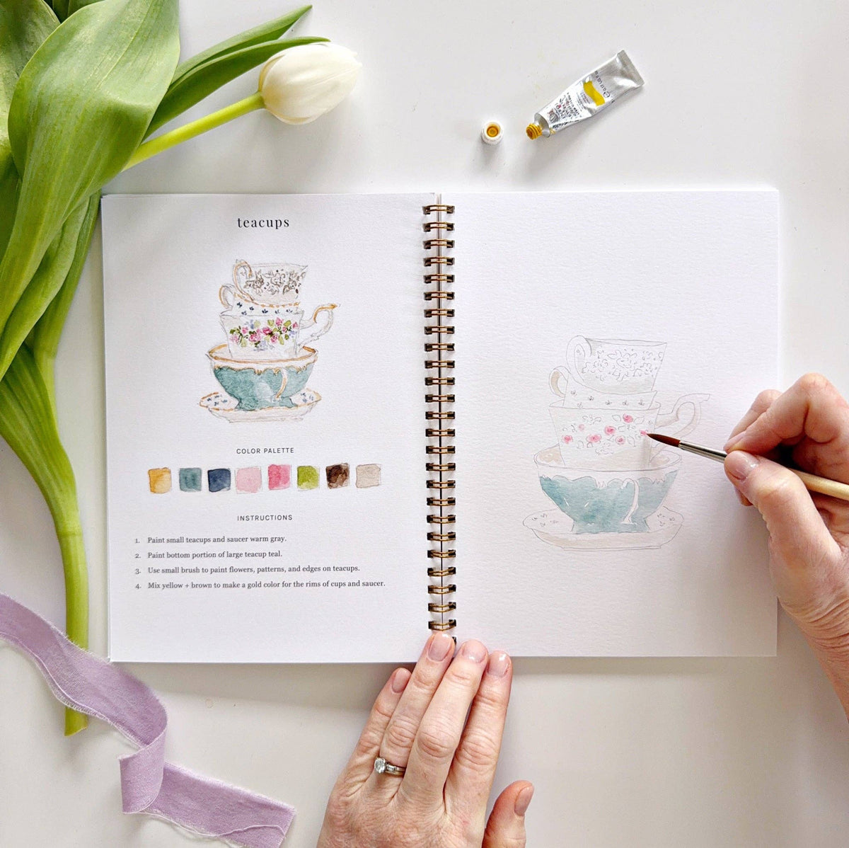 Spring watercolor workbook