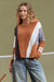 Colorblock Cable Knit Sweater in Sienna, Grey and Black