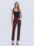 Hight Rise Slim Straight Denim in Wine