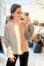 Oversized Color Block Soft Cozy Knit Sweater Top in Pale Pink & Blue