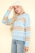 Color Block Fuzzy Knit Sweater in Sky Blue