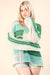 Color Block Oversized Summer Knit Sweater Top in Mint Green