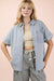 Mineral Washed Chambray Oversized Shirt Top