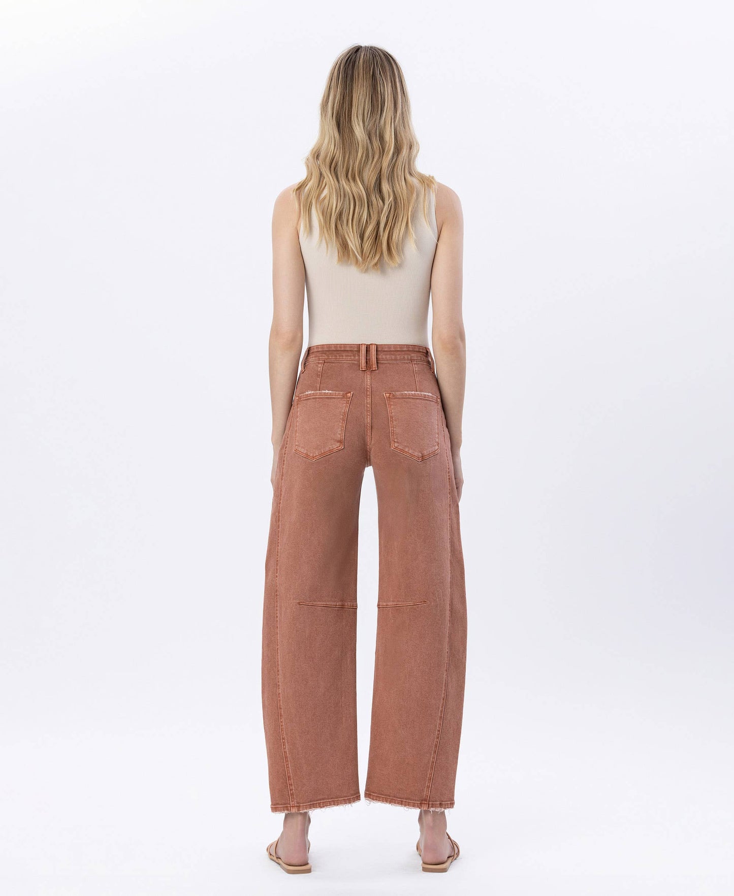 High Rise Twist Barrel Denim in Copper by Flying Monkey