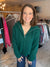 High Neck Knit Pullover in Dark Green