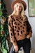 Leopard Crew Neck Sweater in Black & Camel