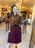 Midi Elizabeth Pleated Chiffon Skirt in Burgundy