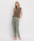 High Rise Cargo Straight Jean in Army Green