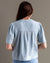 Eve Light Blue Short Sleeve Textured Blouse