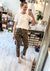 High Rise Leopard Kick Flare Jeans by Lovervet