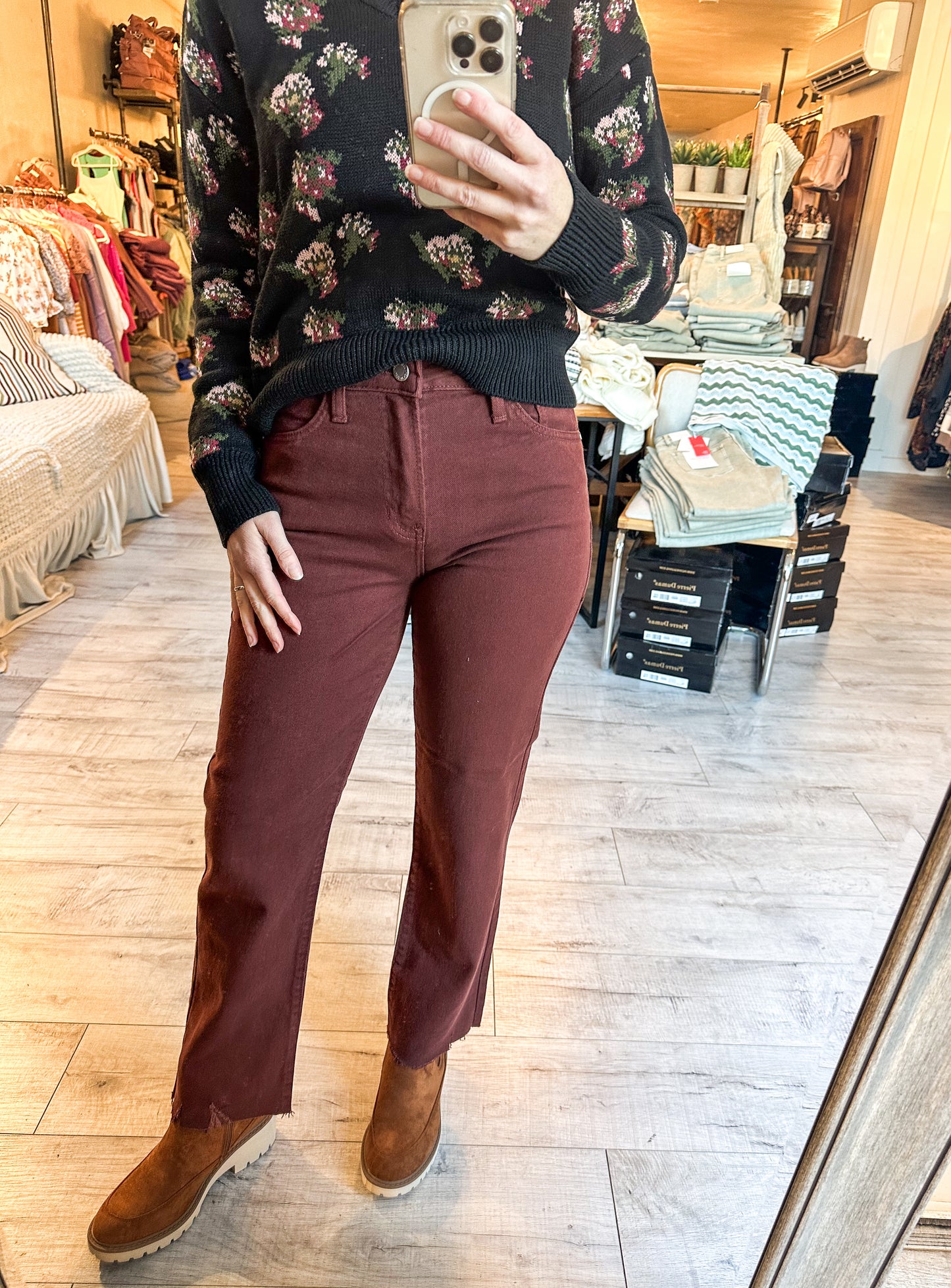 The Vintage Straight in Burgundy by Just Black