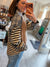 CUT EDGE CHECKER DENIM WAFFLE MIX AND MATCH TOP