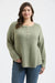 Waffle Knit Henley in Light Olive